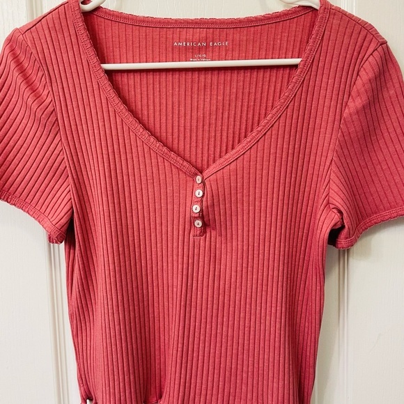 American Eagle Outfitters Tops - American Eagle Outfitters Ribbed Top in Pink